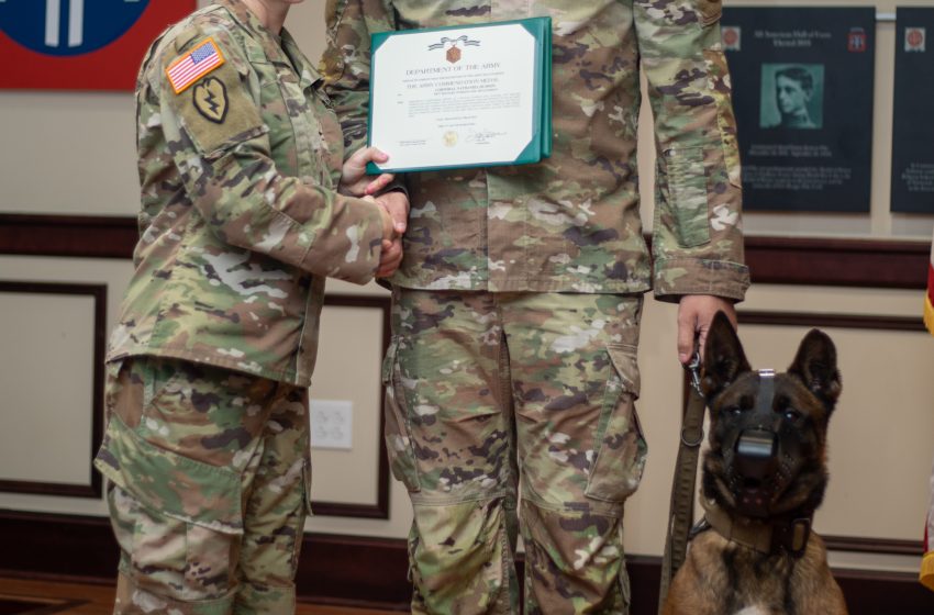  US Army Honors Top Narcotics Military Working Dogs at Fort Bragg, NC